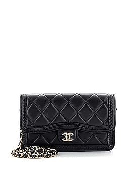 Chanel CC Constrast Trim Flap Phone Holder with Chain Quilted Lambskin with Patent (view 1)