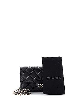 Chanel CC Constrast Trim Flap Phone Holder with Chain Quilted Lambskin with Patent (view 2)