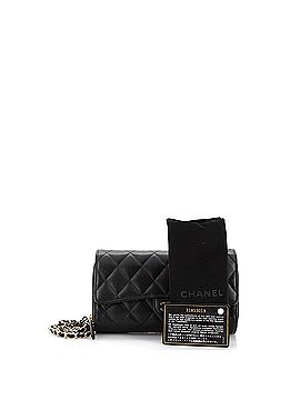 Chanel Phone Holder Zip Around Wallet on Chain Quilted Caviar (view 2)