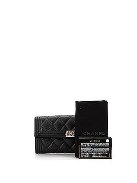 Chanel Boy Flap Wallet Quilted Caviar Long (view 2)
