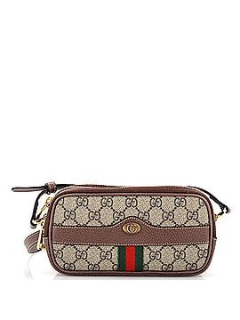 Gucci Ophidia Double Zip Wristlet Pouch GG Coated Canvas Small (view 1)