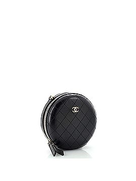 Chanel Round Chain Crossbody Bag Stitched Calfskin Small (view 2)