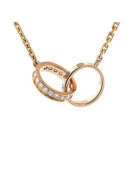 Cartier Love Interlocking Necklace 18K Rose Gold with Diamonds (view 1)