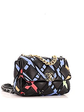 Chanel 19 Flap Bag Quilted Lambskin and Printed Silk Medium (view 2)