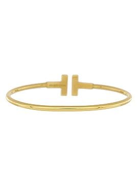 Tiffany & Co. T Wire Bracelet 18K Yellow Gold and Diamonds (view 2)