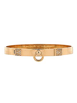 Hermès Collier de Chien Bracelet 18K Rose Gold with Pave Diamond Studs PM (view 1)