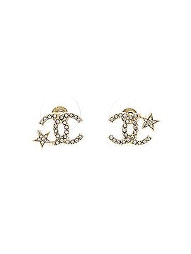 Chanel CC Asymmetrical Starfall Stud Earrings Metal and Crystals (view 1)