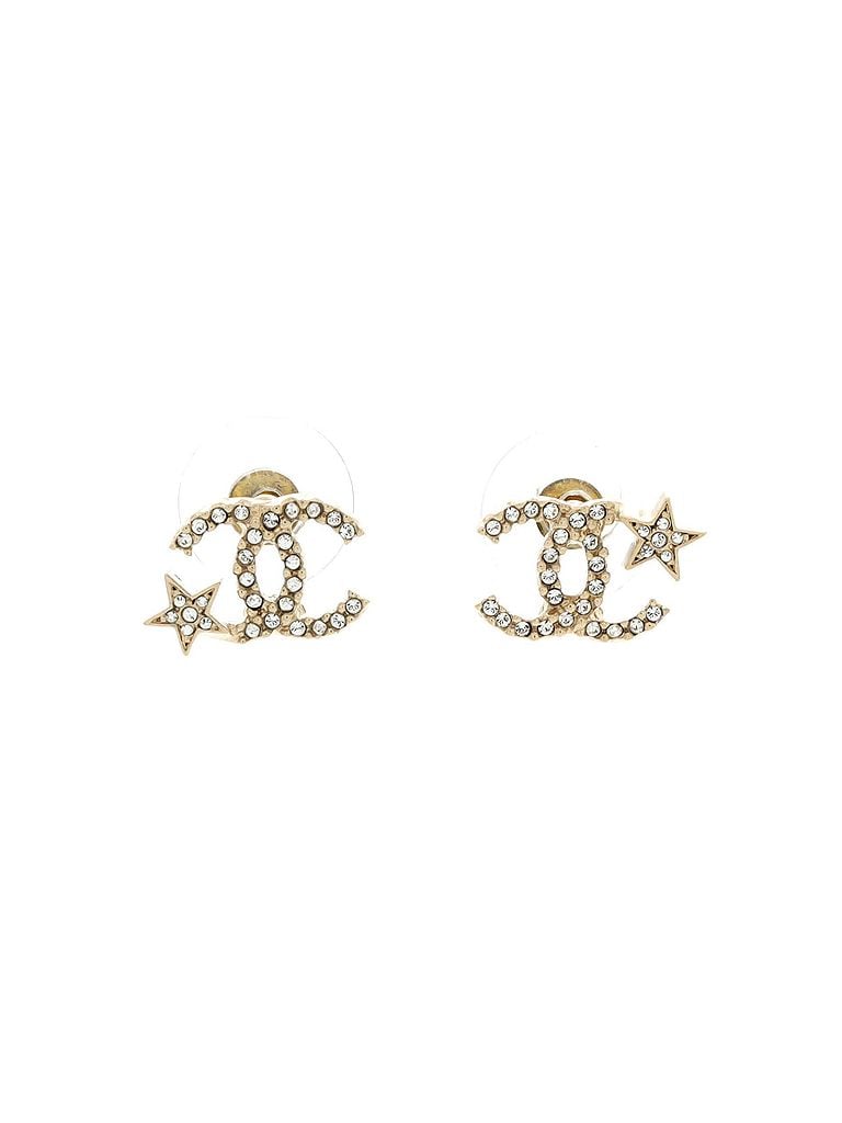 Chanel CC Asymmetrical Starfall Stud Earrings Metal and Crystals One Size - photo 1