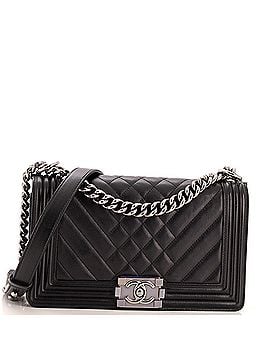 Chanel Boy Flap Bag Mixed Quilted Chevron Calfskin Old Medium (view 1)