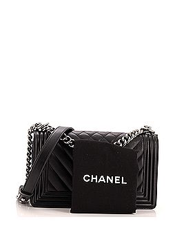 Chanel Boy Flap Bag Mixed Quilted Chevron Calfskin Old Medium (view 2)
