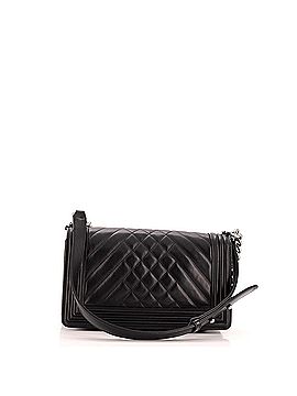 Chanel Boy Flap Bag Mixed Quilted Chevron Calfskin Old Medium (view 2)