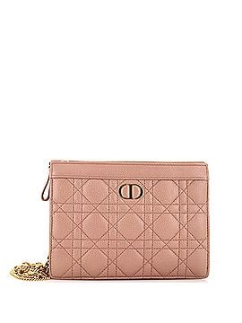 Christian Dior Caro Zipped Pouch With Chain Leather (view 1)
