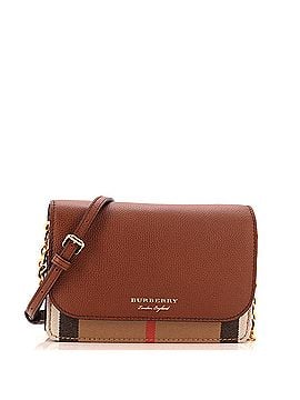 Burberry Hampshire Wallet on Chain Leather and House Check Canvas (view 1)
