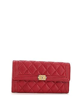 Chanel Boy Flap Wallet Quilted Caviar Long (view 1)