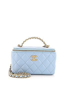 Chanel Pick Me Up Logo Handle Vanity Case with Chain Quilted Caviar Small (view 1)