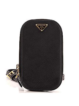 Prada Zip Phone Holder Crossbody Bag Saffiano Leather (view 1)