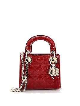 Christian Dior Lady Dior Chain Bag Cannage Quilt Patent Mini (view 1)