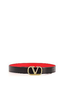 Valentino Garavani VLogo Reversible Belt Leather Wide (view 2)