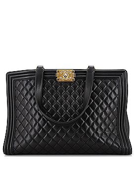 Chanel Boy Shopping Tote Quilted Lambskin Large (view 1)