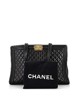 Chanel Boy Shopping Tote Quilted Lambskin Large (view 2)