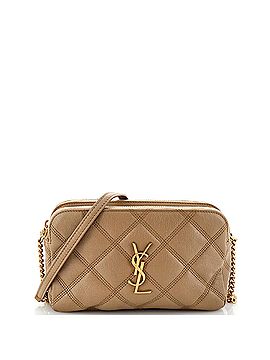 Saint Laurent Becky Double Zip Crossbody Bag Quilted Leather Mini (view 1)