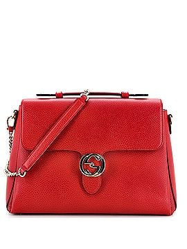 Gucci Interlocking Top Handle Bag (Outlet) Leather Medium (view 1)