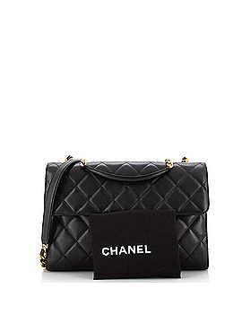 Chanel CC Flap Top Handle Satchel Quilted Caviar Medium (view 2)