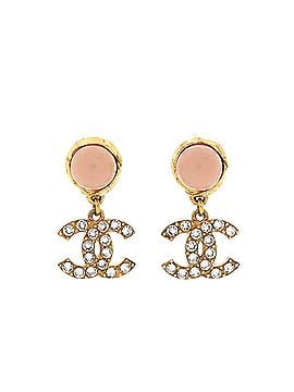 Chanel CC Drop Earrings Metal with Resin and Crystals (view 1)