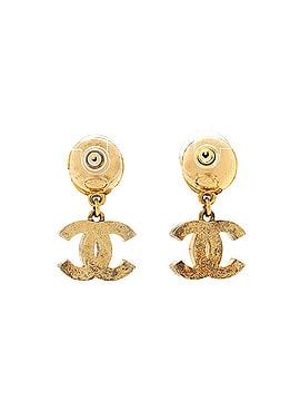 Chanel CC Drop Earrings Metal with Resin and Crystals (view 2)