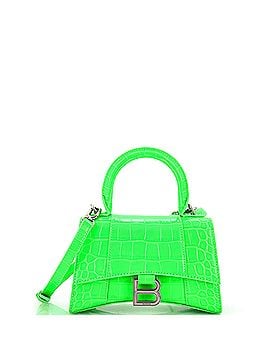 Balenciaga Hourglass Top Handle Bag Crocodile Embossed Leather XS (view 1)