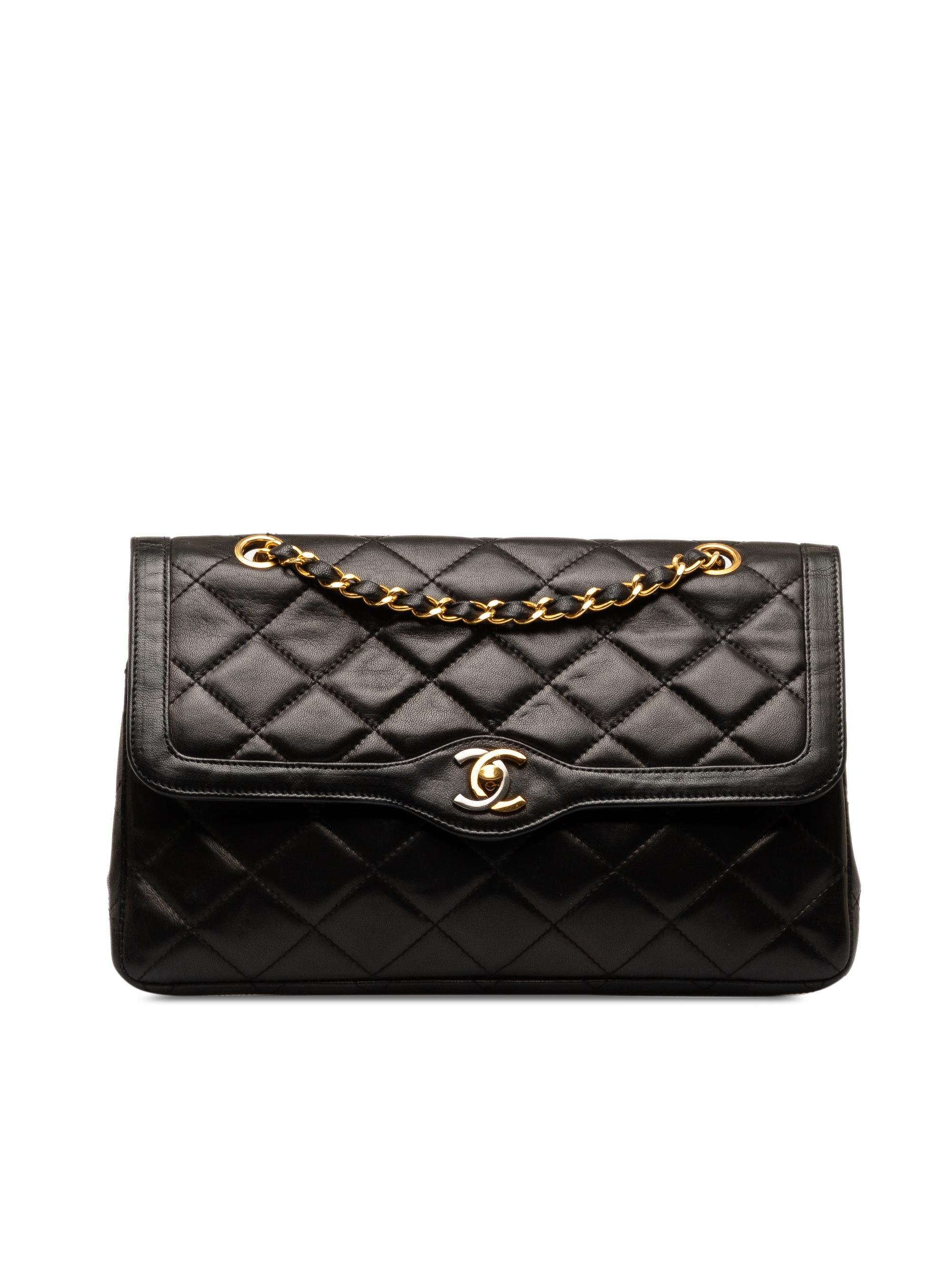 Chanel 100% Lambskin Black Lambskin Paris Double Flap One Size - 11% ...