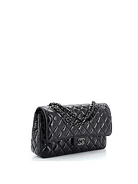 Chanel So Black Classic Double Flap Bag Quilted Shiny Crumpled Calfskin Medium (view 2)