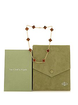 Van Cleef & Arpels Vintage Alhambra 10 Motifs Necklace 18K Yellow Gold and Tiger Eye (view 2)