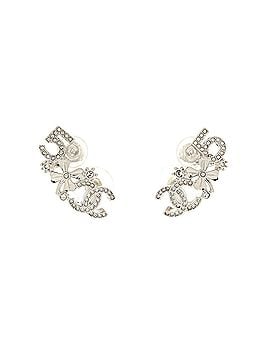 Chanel CC No. 5 Clover Cluster Climber Stud Earrings Metal with Crystals (view 1)