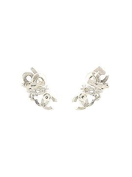Chanel CC No. 5 Clover Cluster Climber Stud Earrings Metal with Crystals (view 2)