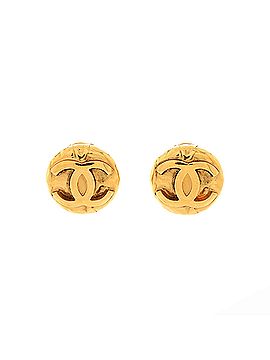 Chanel Vintage CC Round Clip-On Earrings Metal (view 1)