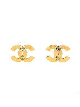 Chanel CC Stud Earrings Resin and Metal (view 2)
