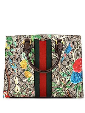 Gucci Animalier Web Top Handle Tote Tian Print GG Coated Canvas Large (view 1)