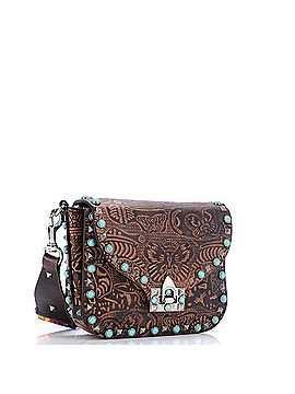 Valentino Garavani Rolling Rockstud Crossbody Bag Santeria Embossed Leather with Cabochons Small (view 2)