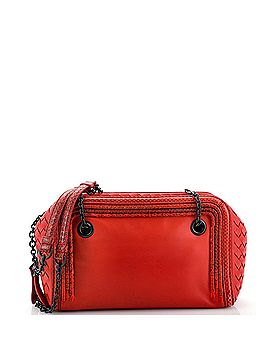 Bottega Veneta Zip Chain Shoulder Bag Intrecciato leather with Snakeskin (view 1)