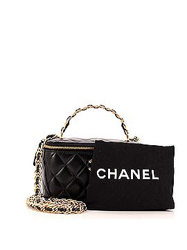 Chanel Top Handle Vanity Case with Woven Double Chain Quilted Lambskin Small (view 2)