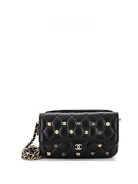 Chanel 18K Charms Classic Flap Phone Holder with Chain Quilted Lambskin (view 1)
