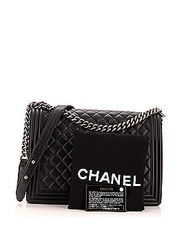 Chanel Boy Flap Bag Quilted Calfskin Large (view 2)
