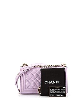 Chanel Boy Flap Bag Quilted Iridescent Glazed Calfskin Old Medium (view 2)