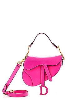 Christian Dior Saddle Handbag with Strap Leather Mini (view 1)