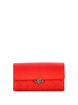 Chanel CC Box Gusset Flap Wallet Quilted Calfskin Long (view 1)