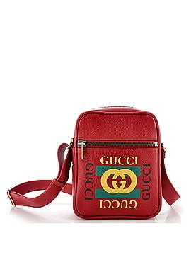 Gucci Logo Zip Messenger Bag Printed Leather Small (view 1)