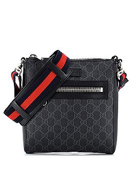 Gucci Web Strap Front Zip Messenger Bag GG Coated Canvas Small (view 1)
