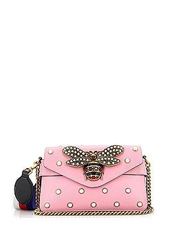 Gucci Broadway Pearly Bee Shoulder Bag Embellished Leather Mini (view 1)
