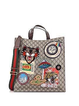 Gucci Courrier Convertible Soft Open Tote GG Coated Canvas with Applique North South (view 1)